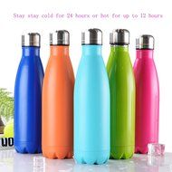 Super Modern Vacuum Insulated 17oz Wave Bottle - Double Walled Stainless Steel Water Thermos - Cola Style Hydro... N9
