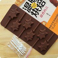 BUYBUYMALL Silicone DIY 3D Lollipop Molds with Sticks Hard Candy Molds Chocolate Molds Cake Decorations Molds... N4