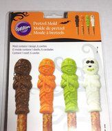 Wilton Pretzel Mold Mummy Design Halloween 6 Cavities