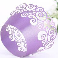 Purple Vine Filigree Cupcake Wrappers Wrap Cases Wedding Birthday Party N4