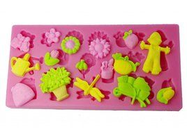 FOUR-C Fondant Molds Farm Work Cup Cake Decorating Tools Color Pink
