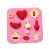 Yunko Fashion Lady High Heel Shoe Bag Silicone Shape Fondant 3d Molds Chocolate DIY Decorating Mold