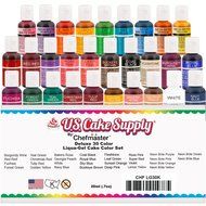 12 Color-US Cake Supply&reg; by Chefmaster Liqua-Gel Paste Cake Color Set - The 12 Most Popular Colors in 0.75 fl.... N13