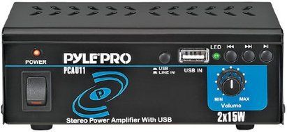 Pyle Home PCAU11 Mini 2x15 Watt Stereo Power Amplifier with USB Input