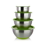 Wolfgang Puck 8-piece Stainless Steel Mixing Bowl Set with Silicone Bases