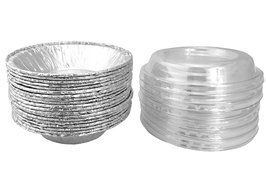 Aluminum Foil Mini Pie Pans 3-1/2" For Pie/Tart Pans, Mini Pot Pies And Pastries With Lids 20 Sets. N2