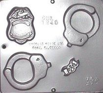 Police Assortment with Handcuffs Chocolate Candy Mold 1245