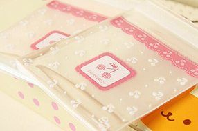 ONOR-Tech 100 PCS Lovely Cute Bowknot OPP Self Adhesive Cookie Bakery Candy Biscuit Roasting Treat Gift DIY Plastic... N13