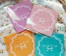 ONOR-Tech 100 PCS Lovely Cute Bowknot OPP Self Adhesive Cookie Bakery Candy Biscuit Roasting Treat Gift DIY Plastic... N16