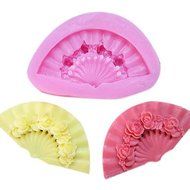 Eoonfirst Fan Silicone Mold Fondant Molds Sugar Craft Tools Resin flowers Mould Molds