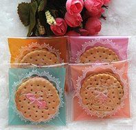 ONOR-Tech 100 PCS Lovely Cute Bowknot OPP Self Adhesive Cookie Bakery Candy Biscuit Roasting Treat Gift DIY Plastic... N18