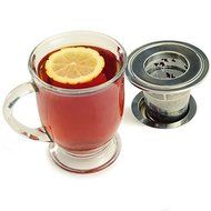 KITCHENOVA 3.75in Laser Cut Collapsible Stainless Steel Tea Strainer w/ Drip Catcher (1) N2