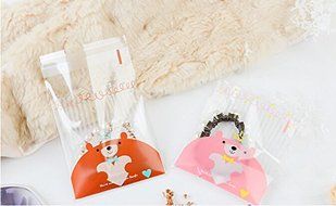 ONOR-Tech 100 PCS Lovely Cute Bowknot OPP Self Adhesive Cookie Bakery Candy Biscuit Roasting Treat Gift DIY Plastic... N28