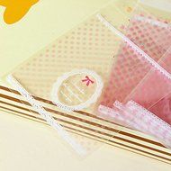 ONOR-Tech 100 PCS Lovely Cute Bowknot OPP Self Adhesive Cookie Bakery Candy Biscuit Roasting Treat Gift DIY Plastic... N29