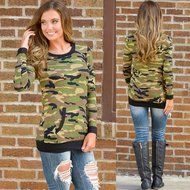 Pullover Tops,Morecome Womens Ladies Camouflage Printing Pocket Sweatshirt Shirts N6