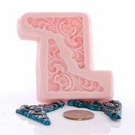 Victorian Corner Scroll Work Silicone Mold Food Safe Fondant, Chocolate, Candy, Resin, Polymer Clay, Craft, Jewelry... N4