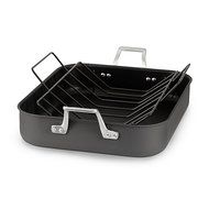 Calphalon 1948245 Signature Stainless Steel Roaster Pan with Rack, 16", Silver N2