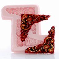 Victorian Corner Scroll Work Silicone Mold Food Safe Fondant, Chocolate, Candy, Resin, Polymer Clay, Craft, Jewelry... N5