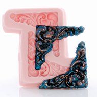 Victorian Corner Scroll Work Silicone Mold Food Safe Fondant, Chocolate, Candy, Resin, Polymer Clay, Craft, Jewelry... N6