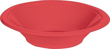 Creative Converting Touch of Color 20 Count Plastic Bowl, 12 oz, School Bus Yellow N3