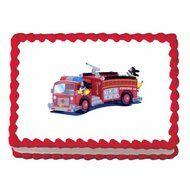 Firetruck ~ Edible Image Cake / Cupcake Topper