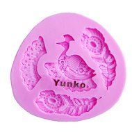 Yunko Peacock Feathers Shape Silicone Cupcake Decorating Fondant Cake Chocolate Candy Mold