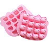 Yunko Bakeware Silicone Lovely Hello Kitty Shape Chocolate Mould, 16 Holes