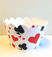 Vegas Casino Playing Cards Suit Cupcake Wrappers 24ct N3