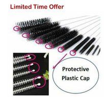 8 Inch Nylon Tube Brush Set with PROTECTIVE CAP-Pipe Cleaning Brushes - Variety Pack (10 pieces). Good Cleaning... N3