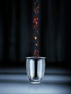 Bodum 12-Ounce Tea for One, Double Wall Glass with Strainer, Red N4