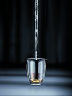 Bodum 12-Ounce Tea for One, Double Wall Glass with Strainer, Red N5