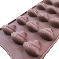 JLHua 2 PCS Emoji Funny Emotion Cake Mold Smiley Chocolate Candy Baking Mould Poop Face Random Color, 15-cavity N3