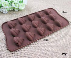 JLHua 2 PCS Emoji Funny Emotion Cake Mold Smiley Chocolate Candy Baking Mould Poop Face Random Color, 15-cavity N5