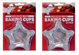 48 Aluminum Foil Star Shape Baking Cups