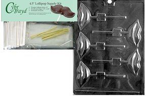 Cybrtrayd V038 Lips Lolly Chocolate Candy Mold with Exclusive Cybrtrayd Copyrighted Chocolate Molding Instructions N4