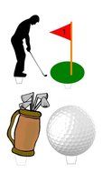 Novelty Golf / Golfer Mix 12 Edible Stand up wafer paper cake toppers (5 - 10 BUSINESS DAYS DELIVERY FROM UK)