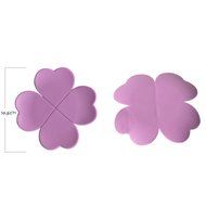 Voberry Pure Flower Clover Shaped Three-dimensional Anti-scald Silicone Coasters 1 Pc (pink) N4