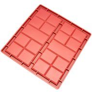 Freshware CB-810RD 2-Cavity Silicone Mold for Making Break-Apart Chocolate Bars, Protein and Energy Bites, and... N6