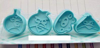 Anyana 4pcs set Angry Birds Plastic Plunger And Cookie Cutter Cake Mould Tool Kitchen Tool Sugar Paste Baking... N3