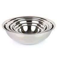(Set of 6) SafePro Mixing Bowls Standard Weight Stainless Steel, Mirror Finish, 3/4, 11/2, 3, 4, 5, and 8 Qt N2