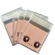 PETMALL 100 PCS Pink Big Eye Lovely Cute OPP Self Adhesive Cookie Bakery Candy Biscuit Treat Gift Diy Plastic...