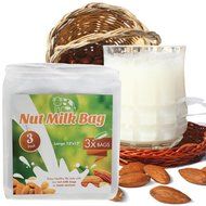 3-Pack Nut Milk Bag [Large 12"x 12"] All Purpose Commercial Grade Strainer - Fine Mesh Nylon Cheesecloth - Organic... N3