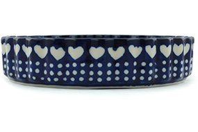 Polish Pottery Fluted Pie Dish 8-inch Heart To Heart