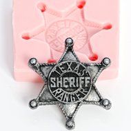 Silicone Marshall Badge Mold Make Your Own Western Sheriff Badge out of Chocolate, Fondant, Candy, Resin, Clay... N4