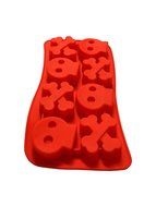 Halloween Skull and Bones Silicone Candy Jello Baking Mold (Red) N3