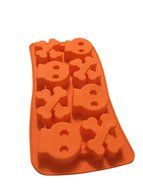 Halloween Skull and Bones Silicone Candy Jello Baking Mold (Red) N5