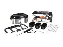 Elite Platinum Roast Oven with Buffet Server and Knife, 18 quart, Black