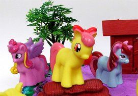 12 Piece PONY PALS Birthday Cake Topper Set Featuring Pony and Friends Characters and Decorative Themed Accessories N8