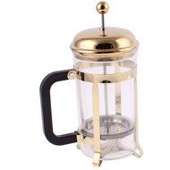 uxcell Glass Coffee Tea Maker Plunger French Press Pot Teapot 600ml Gold Tone N4
