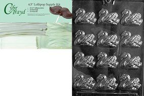 Cybrtrayd W022 Small B/S Swans Wedding Chocolate Candy Mold N2